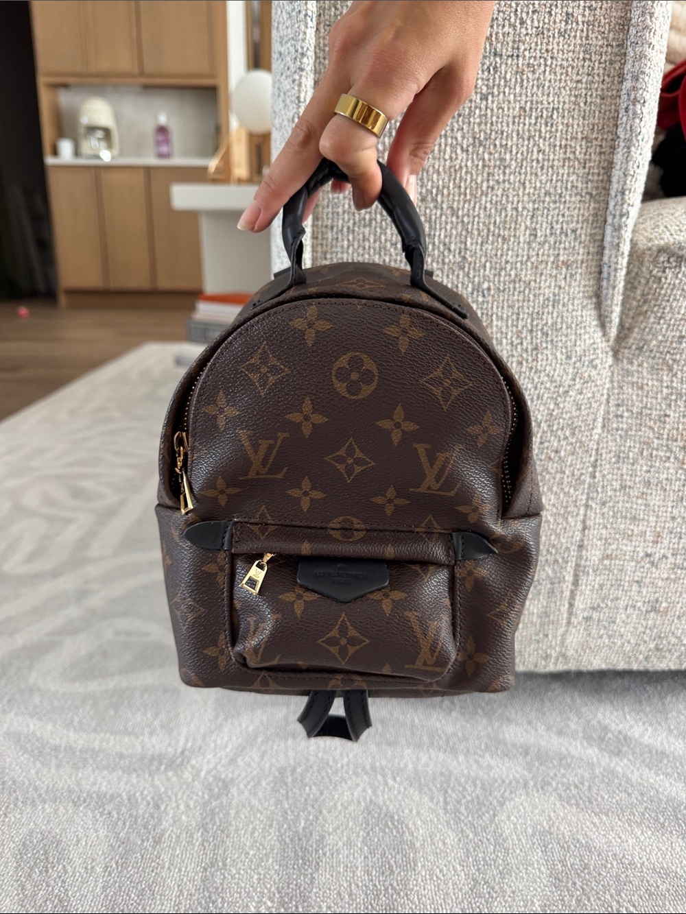 LV Like Monogram Palm Springs Backpack Mini